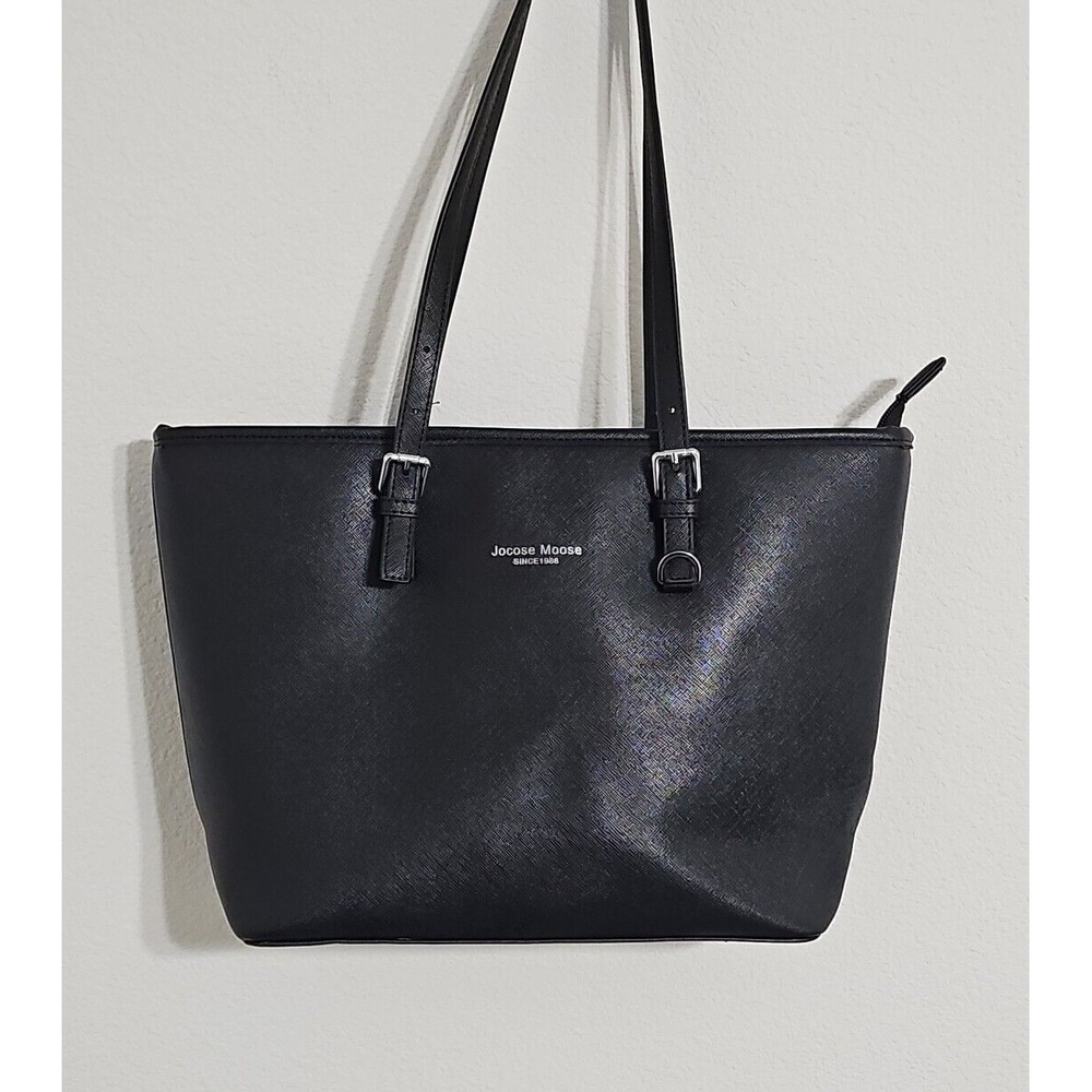 Jocose Moose Designer Handbags for Women Black Zip Closure